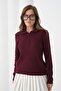 Women's Ribbed Polo Collar Sweater with Zipper Detail, Soft Textured 12356 - 3