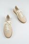 Sunny Men's Genuine Leather Lace-Up Beige-Ecru Sneakers - 6