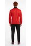 Men's Red Black Diving Fabric Full Zipper Hiking and Running Tracksuit Set - 2