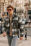 Men's Zippered Hooded Plaid Khaki Lumberjack Shirt