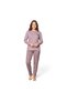 Modalove Women's Report Interlock Fabric Winter Long Sleeve Pajama Set 8863