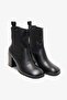 Hera Black Leather Women's Heeled Boots - 3
