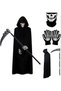 Halloween Grim Reaper Costume, Scary Ghost Costume Set for Youths Adults Halloween Cosplay Costume Props. Kids-90CM, Adult-140CM