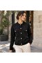 Women's Premium Viscose Blended Gold Buttoned Knitwear Jacket - Standard Size Cardigan 8750 - 4