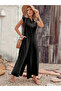 Women's Short Sleeve Front Buttoned to the Leg Wide Pocket Long Wrap Jumpsuit - 2