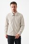 Men's Stone Zippered Velvet Coat with Garnish on the Inside and Flat Pockets on the Sides