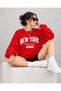New York Empire State Printed Women's Oversize Three-Thread Soft Textured Sweatshirt - 2