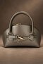 Oval Shape Women's Handbag with Belt Detail