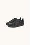 Men's Genuine Leather Black Sneakers with Embossed Logo and Elastic Sides - 2