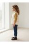 Girl's Cream Puffer Vest - Stand Collar Comfort Fit Fall/Winter Vest - 2