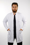 Men's White Long Sleeve 90 cm Judge Collar Alpaca Teacher Doctor Pharmacist Nurse Apron