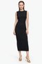 Waffle Fabric Side Slit Midi Dress