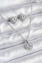 316L Steel Chain Silver Color Zircon Stone Heart Model Women's Necklace Earring Set