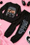 Manifest Printed Black Unisex Top and Bottom Tracksuit Set (Top Thin Body Bottom 2-Thread Tracksuit Bottom) - 2