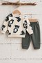 Baby Boy Set Teddy Bear Printed 2-Piece Set Long Sleeve Top and Bottom Seasonal Set - 3
