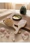 Bamboo Wood Scalp Massage Comb Pink Quartz Stone Patterned Hair Brush 20X6.5 cm - 8