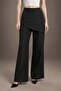 Straight-Cut Linen Trousers with Side Scarf Detail - 2