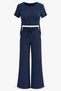 Waffle Fabric Side Adjustable Blouse and Pants Set - 5