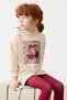 Girl Child 3-9 Years Old Fleece Hooded Long Sweatshirt Cream