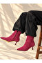 Vienna Burgundy Suede Pointed Toe 5 cm Thin Heel Women's Boots Botti̇e - 2