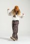Brown Girls' Plaid Trousers - 5