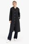 Women's Hooded Snap Fastener Quilted Long Coat