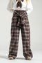 Brown Girls' Plaid Trousers - 6