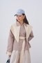 Women's Plaid Detailed Waist-Tie Lined Jacket Mink - 4