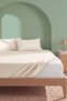 Ecru 100% Cotton Double Elastic Bed Sheet Set - 3 Pieces - 3