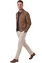Men's Slim Fit Non-Pilling Non-Wrinkle Brown Suede Jacket – Lined Shirt Collar 2704503 - 3