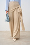 Women's Shawl Detailed Trousers Cream - 2