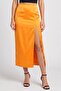 Women Solid Maxi Skirt, Orange