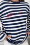 Women's Light Print Detailed Striped Sweatshirt - 3
