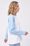 Women's raglan sleeve long sleeve interlock t-shirt blue white - 3