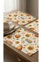 4-Piece Duck Fabric Placemat Set 33X44 cm – Stain-Resistant, Water-Resistant, Pumpkin and Sunflower Patterned Kitchen Placemat Set - 5