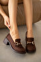 Hily Gold Accessory Detail Women's Loafer - Brown Suede - 3