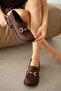 Hily Gold Accessory Detail Women's Loafer - Brown Suede - 4