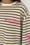Women's Sunset Print Detailed Striped Sweatshirt - 4