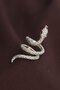 Adjustable Silver Color Zircon Stone Snake Ring
