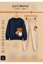 Baby Tiger Printed Children's Crew Neck Sweatshirt Set – Ages 3-12