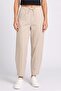 Women Regular Fit Solid Barrel Leg Pants, Beige