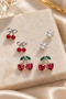 Mini Silver Color 6-Piece Stone Earring Set - 2
