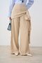 Women's Shawl Detailed Trousers Cream - 6