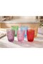 Vintage Style Set of 6 Colorful Cocktail and Soft Drink Glasses - 4