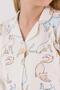 3711-S Cat Print Button-Down Shirt Pajama Set - 5