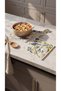 Duck Fabric Double Kitchen Mat 21X21 cm – Blue Bird and Lemon Patterned, Water Repellent Stain-Resistant Oven Mat, 50 cm Connected - 4