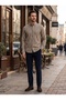 Men's Brown Plaid 100% Cotton Regular Fit Button down Collar Long Sleeve Shirt - 4
