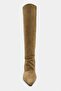 Ravena Rome Beige Suede Leather Pointed Toe Short Heeled Women's Boots - 7