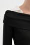 Women's off-the-shoulder shirt with collar detail and long sleeves - 7