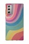 Samsung Galaxy Note 20 Compatible Pastel Rainbow Curved Printed Transparent Phone Case